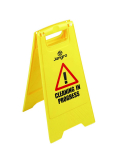 CLEANING IN PROGRESS A FRAME SAFETY SIGN