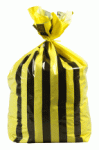 YELLOW TIGER STRIPED CLINICAL SACKS (14" x 28" x 34") - BOX OF 500