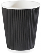 12oz BLACK RIPPLE WALL HOT DRINK CUP (36cl)