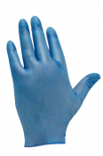VINYL DISPOSABLE GLOVES, Powdered, Blue, Large, Economy