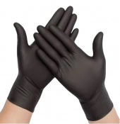 Nitrile Black Disposable Powder Free Examination Gloves - Large