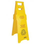 MULTI-LINGUAL CAUTION A FRAME SAFETY SIGN