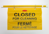 MULTI-LINGUAL HANGING CLOSED FOR CLEANING SIGN