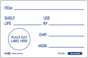 REMOVABLE SHELF LIFE LABELS