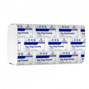 JANGRO PROFESSIONAL 2PLY ZIG ZAG HAND TOWELS - WHITE