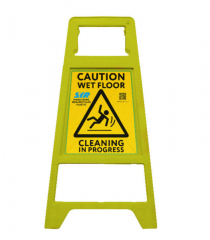 WET FLOOR CLEANING IN PROGRESS A SIGN - 100% RECYCLED PLASTIC