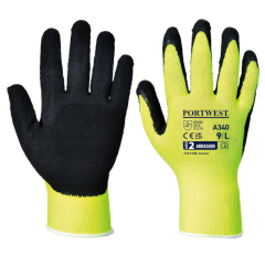 HI VIS GRIP GLOVES - YELLOW AND BLACK